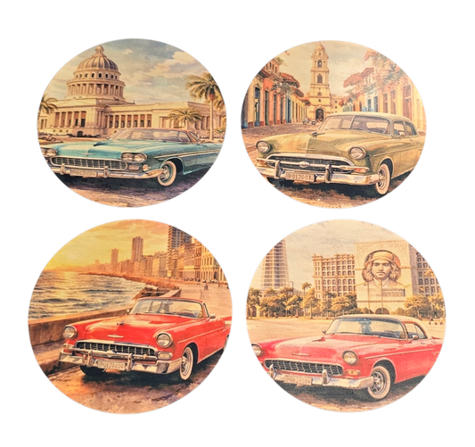 LaCubaQuoise - Combo Sous-verres en bois Cuba – et 2 Can kozzies