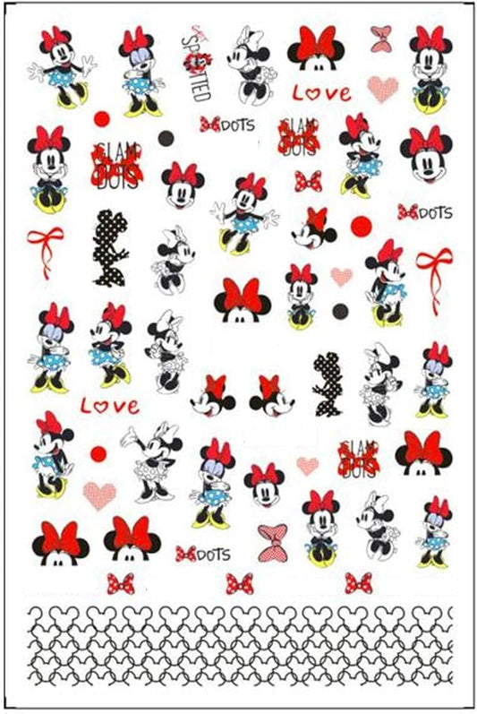Minnie Nail Stickers for Fashionistas - Mouse Hearts, Bows, and Iconic Mickey Ears - Nails Stickers to Show Your LOVE for Minnie Nail Art