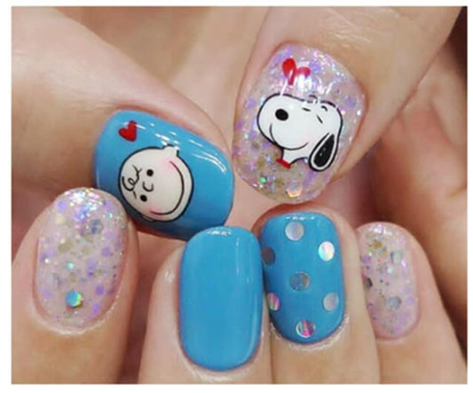 Funtastic Nail Art Stickers - Adorable Dog & Friends Collection Charlie - Hearts - Lucy - Flowers - Cute Dog Cartoons - Red Dog House