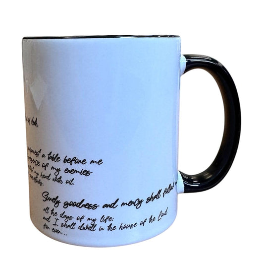 God White and Black Mug – Psalm 23 Scripture – Inspirational Christian Gift – Tasse artisanale Psaume 23