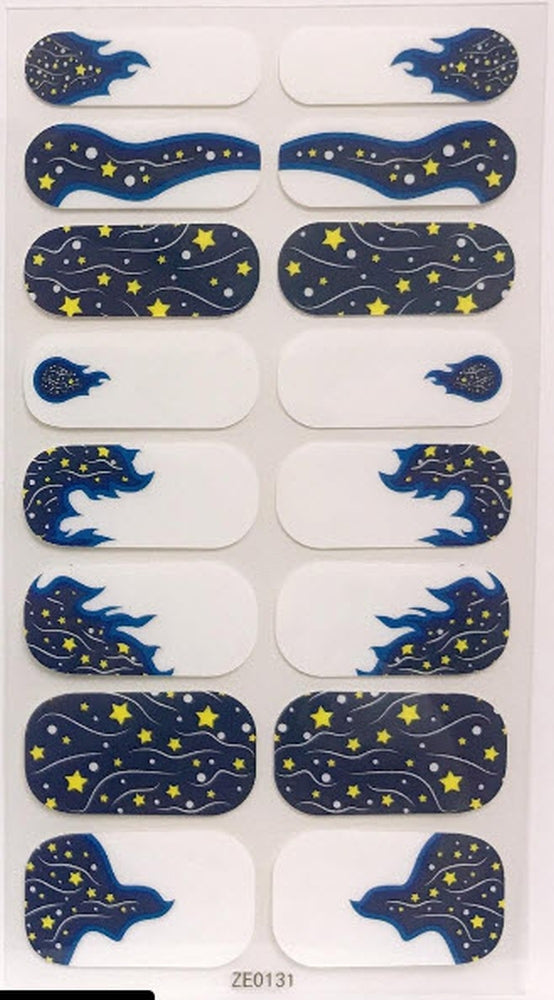 Galaxy Star Nail Wraps Cosmic Nail Strips Night Sky Nail Stickers Blue Galaxy Nails Starry Sky Nail Art Stickers Space Nail Wraps Dr Who