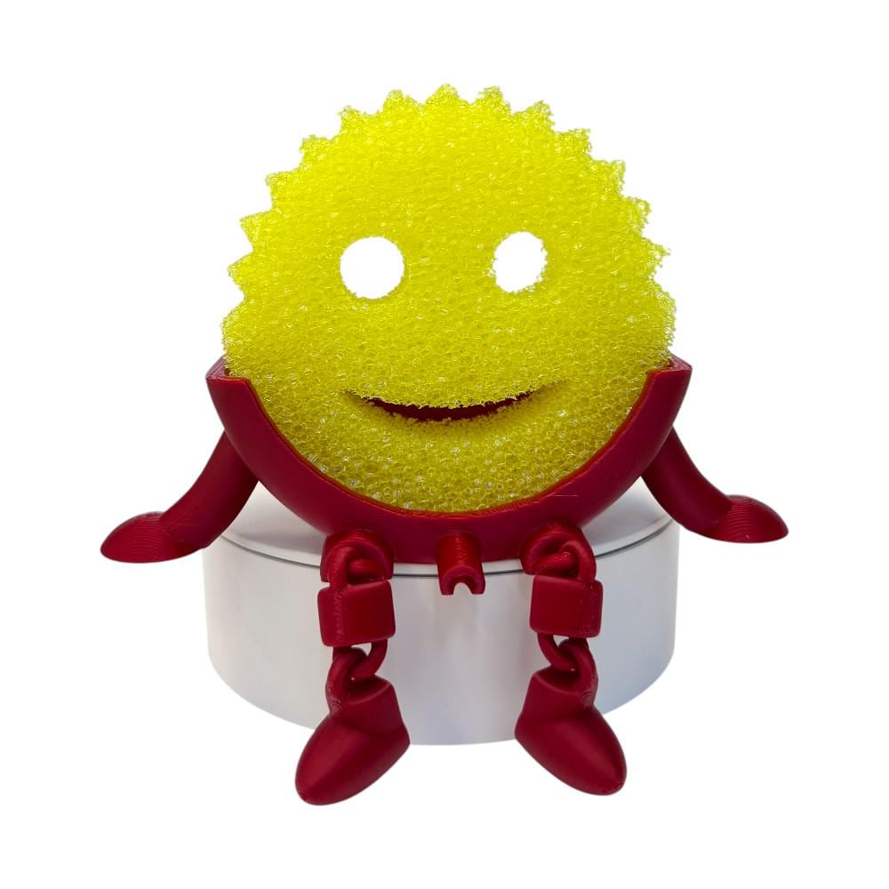 Hanging SpongeBob Holder with Drainage for Scrub Daddy® – Auto Draining Sponge Holder for Kitchen Sink & Bathroom CountertopSink Organizer
