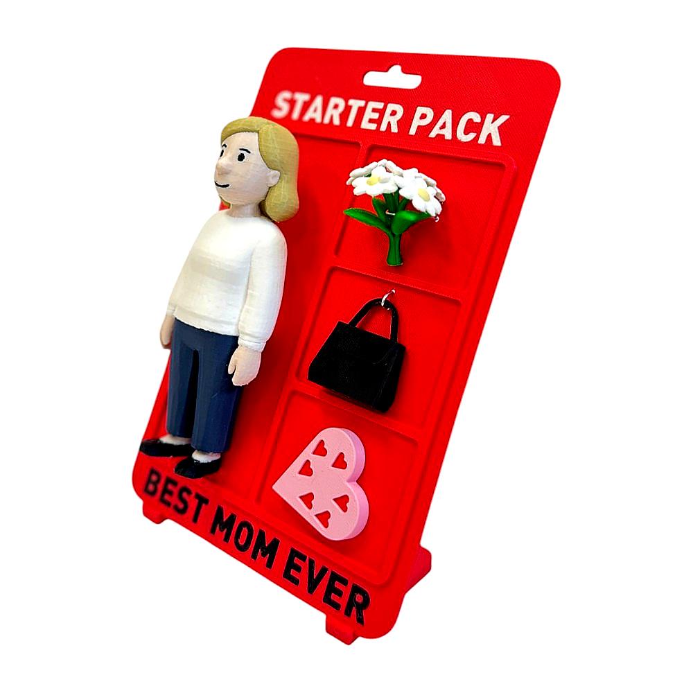 Best Mom Ever Starter Pack | Gifts for Mom, Mother's Day Gift, Funny Cartoon Character, 3D Printed Collectible Present