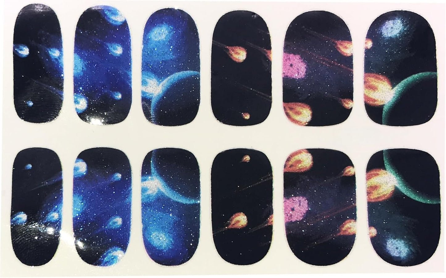 Wibbly-Wobbly Nails in Time & Space – Meteoroid Nebula Galaxy Doctor Inspired Who Nail Stickers – Full Nail Wrap Decals Cosmic Meteor