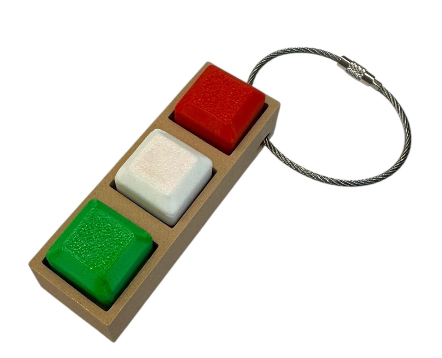 Christmas Sensory Stim Stick Keychain – Silent Keycaps – Triple-Sensory Holiday Toy – 3"×1"×0.9" / Porte-clé Bâton Stimulant de Noël – Touches Silencieuses – Effet Sensoriel Triple
