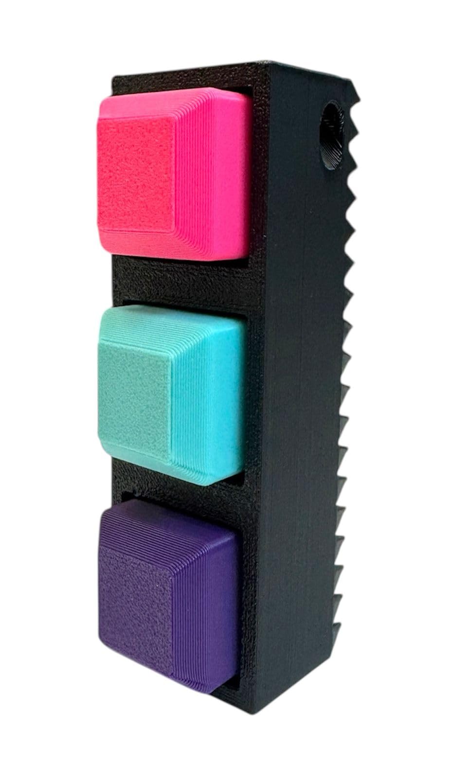 Triple-Sensory Spike Fidget Keychain – Hot Pink, Purple & Turquoise Stim Stick / Porte-clés Fidget à Pointes – Rose Fuchsia, Violet & Turquoise Sensory Stim Stick Keychain / Porte-clé Bâton Stimulant