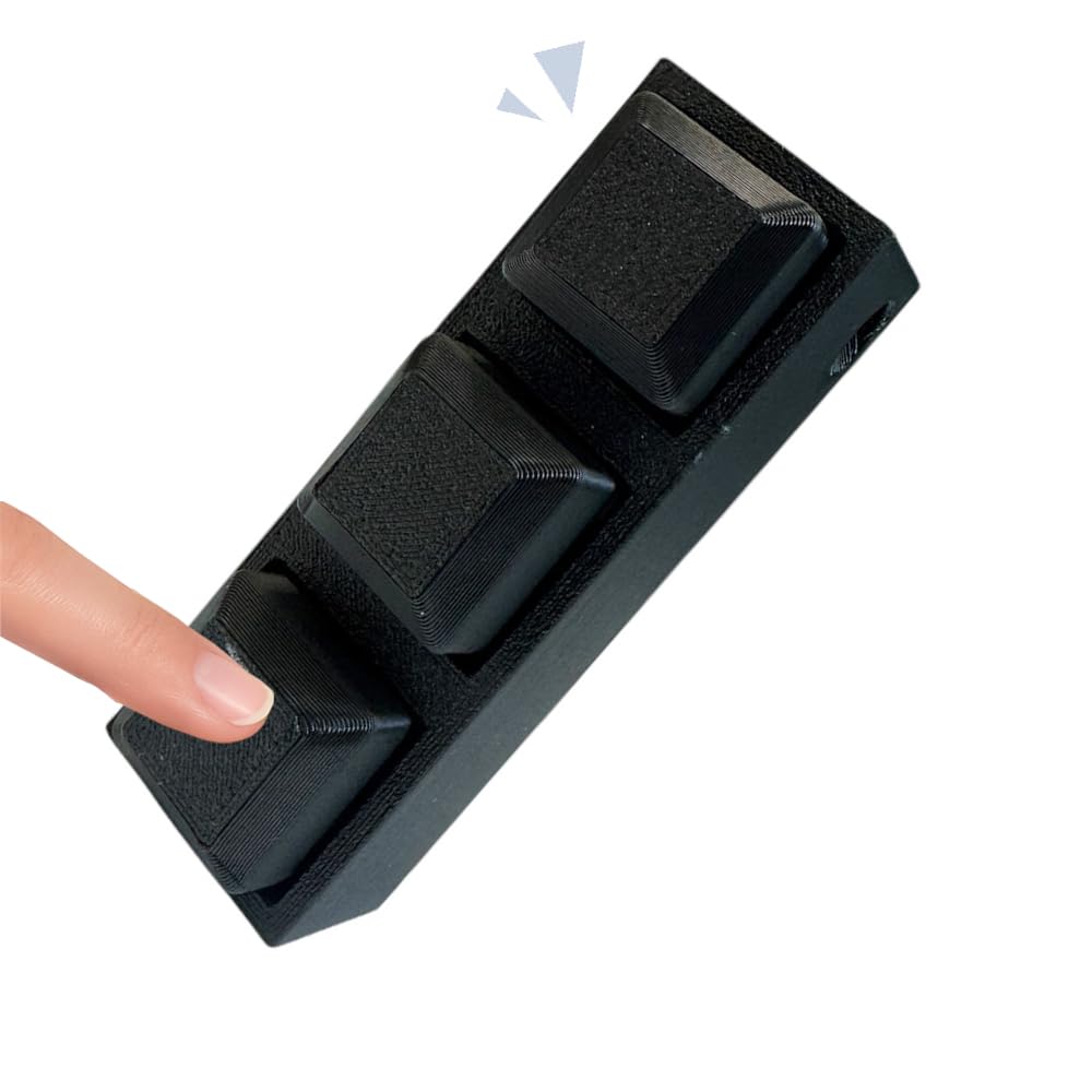 All-Black Triple-Sensory Spike Fidget Keychain – Silent Keycaps – 3"×1"×0.9" Stim Stick / Porte-clés Fidget Noir Intégral à Pointes – Touches Silencieuses