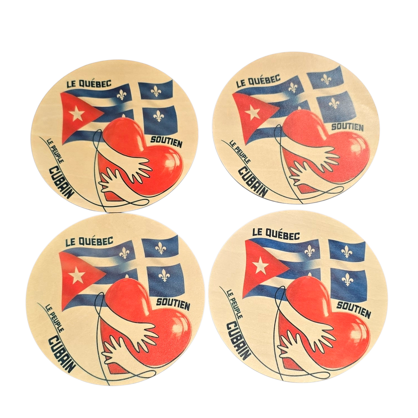 LaCubaQuoise - Combo Sous-verres en bois Cuba – et 2 Can kozzies