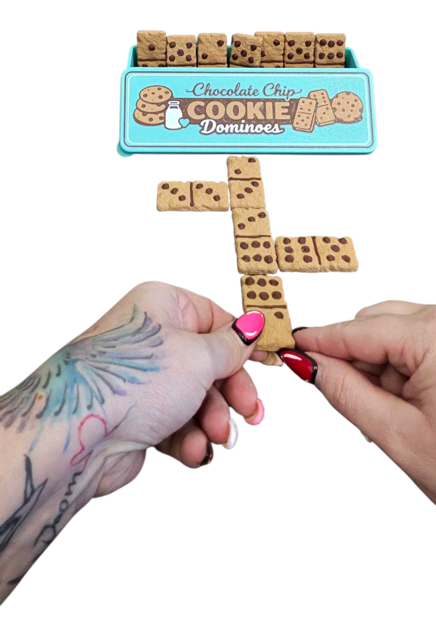 Cookie Domino Set with Storage Box | Cookie-Shaped Decorative Dominoes