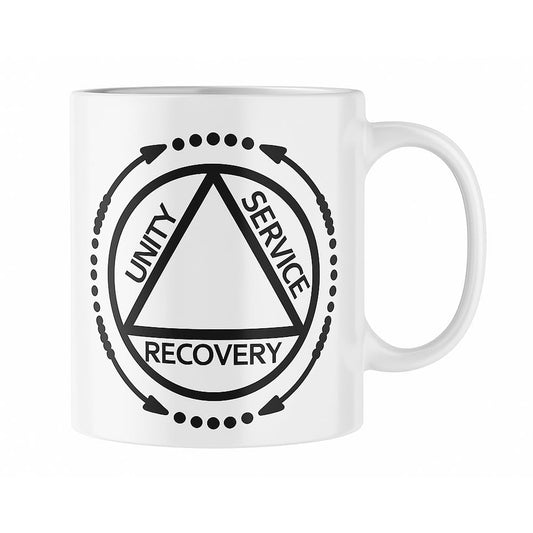 12 oz Handmade Recovery Mug – Unity • Service • Recovery Design + French Serenity Prayer/Tasse faite à la Main 12 oz – Unité • Service • Rétablissement + Prière de la Sérénité