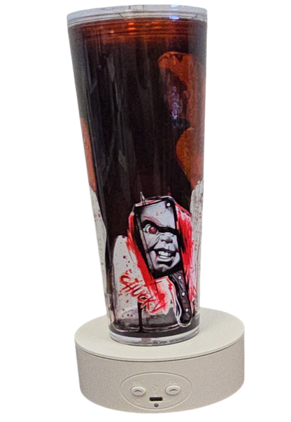 Chucky & Tiffany 24oz Halloween Snowglobe Tumbler with Straw / Gobelet d’Halloween Chucky & Tiffany 24oz avec paille