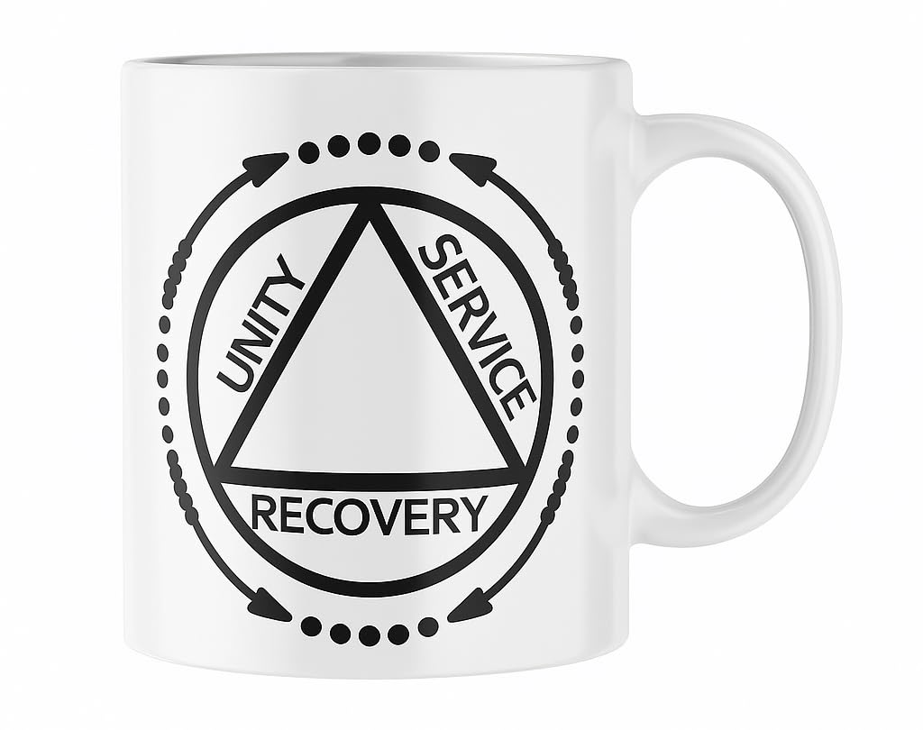 12 oz Handmade Recovery Mug – Unity • Service • Recovery Design + French Serenity Prayer/Tasse faite à la Main 12 oz – Unité • Service • Rétablissement + Prière de la Sérénité