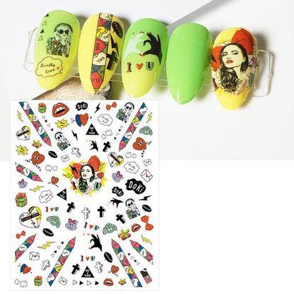 Gothic Inspired School Crush Cross Open Mouth Heart You and me Letters Birds red Black Green Toxic Love