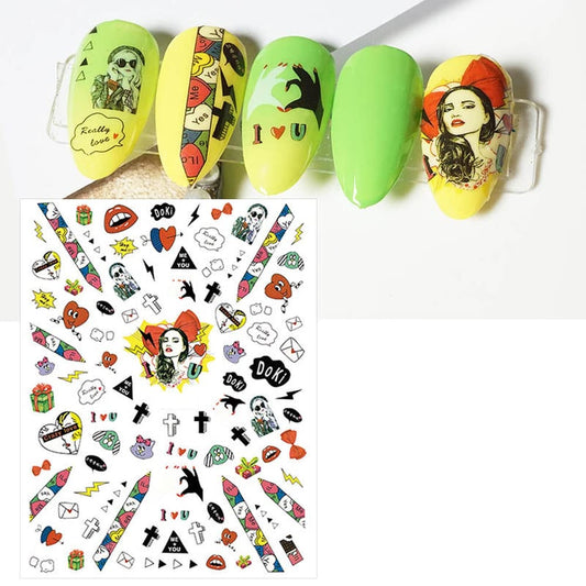 Gothic Inspired School Crush Cross Open Mouth Heart You and me Letters Birds red Black Green Toxic Love