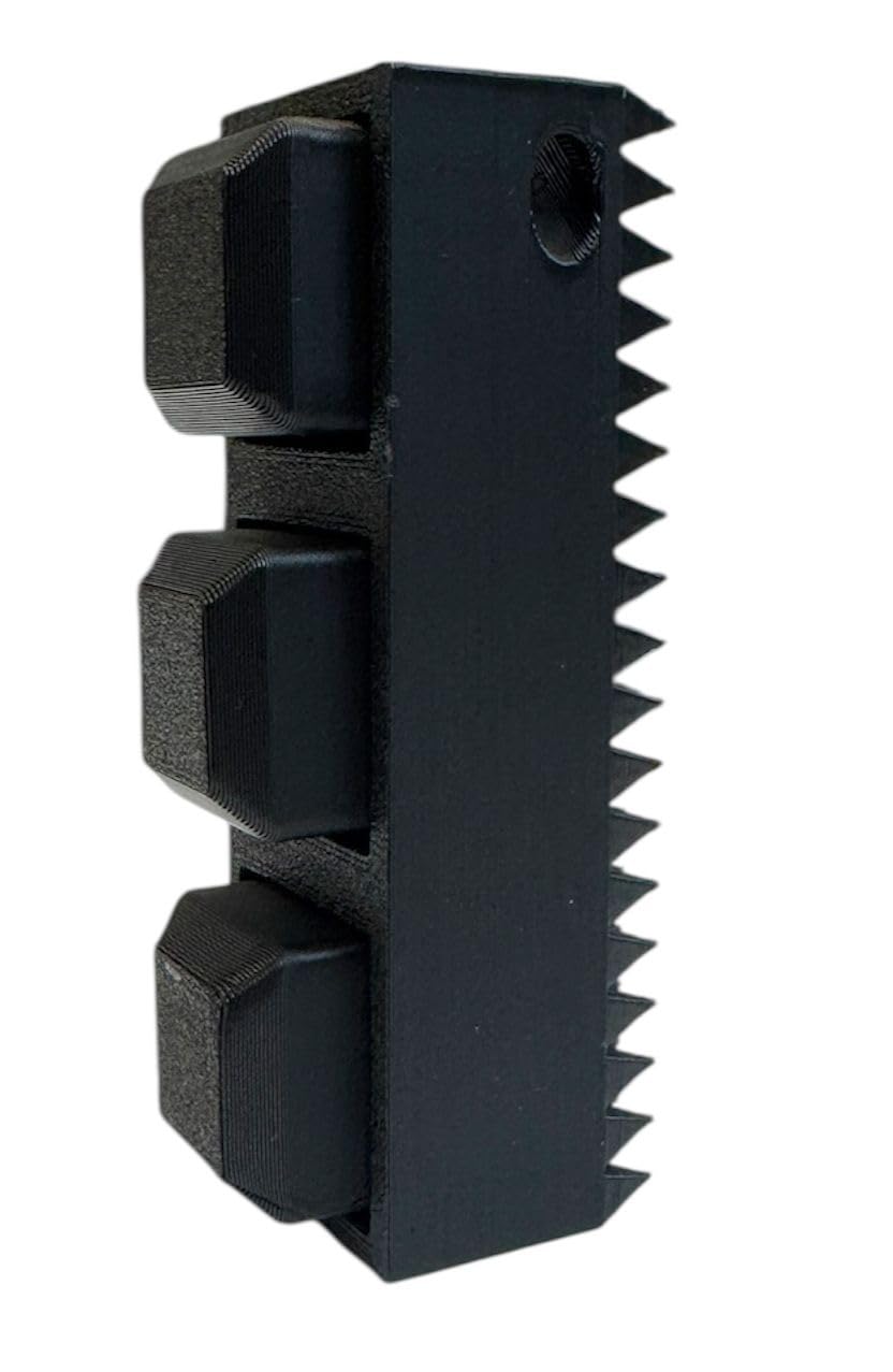 All-Black Triple-Sensory Spike Fidget Keychain / Porte-clés Fidget Noir Intégral à Pointes