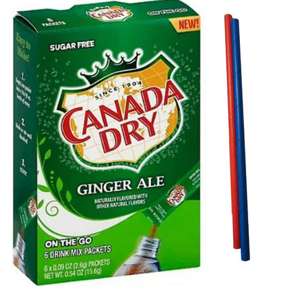 Ginger Ale Singles To Go Powdered Drink Mix, 1 Boxes with 6 Packets Each - 6 Total Servings, Sugar-Free Drink Powder 6 count (Pack of 1) Keto Burst with Flavor, Zero Guilt! Low Carb, Zero Sugar Drink Mix - 1 Box of Canada Dry Ginger Ale
