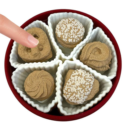 NOT A Toy – Shortbread Cookie Tin–Style Adult Desk Clicker (Red), Decorative Desk Accessory, Ages 14+ / Accessoire de Bureau Décoratif - Tactile Desk Accessory - Sensory Desk Object