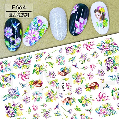 Aloha Hawaii vibe tropical flowers nail stickers for tahitian nail art