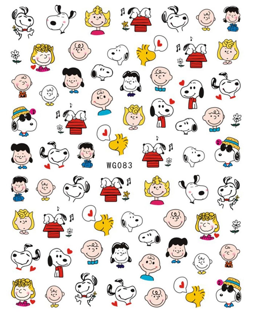 Funtastic Nail Art Stickers - Adorable Dog & Friends Collection Charlie - Hearts - Lucy - Flowers - Cute Dog Cartoons - Red Dog House