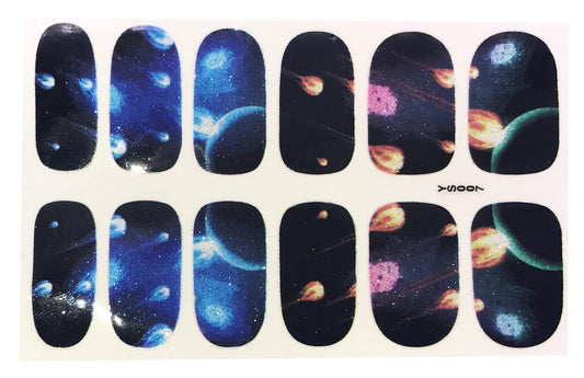 PaLiSoL Creations Full Sheet Meteroid Nebula Galaxy Dr Who Inspired Nail Stickers Meteor - Salon Quality Nail Art Nail Wrap Nail Decals - 1 Sheet