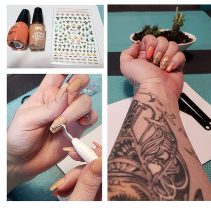 Cactus Nail Stickers - Mexico, Sombrero Hola and Tribal Designs over 50 Stickers - cinqo de mayo -