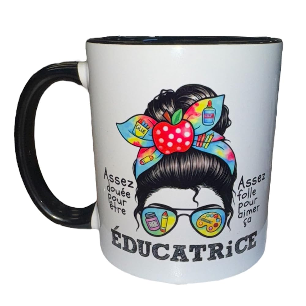 Tasse Éducatrice 12 oz - Hors Service avec Sous-Verre - 12 oz , 15 oz - Noir ou Blanc
