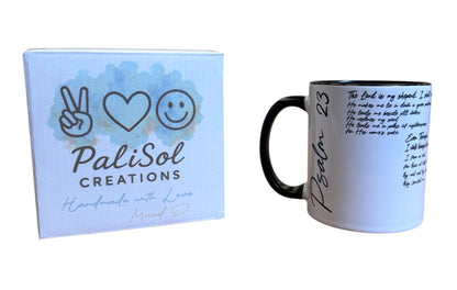 God White and Black Mug – Psalm 23 Scripture – Inspirational Christian Gift – Tasse artisanale Psaume 23