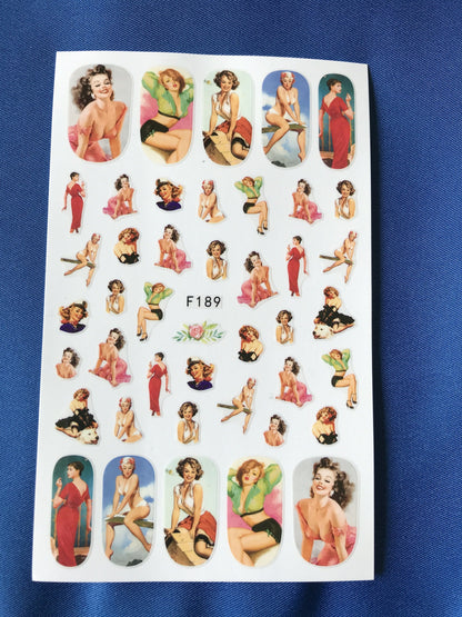 Beautiful pin-up pinup models women sexy poses, blondes, brunettes green red pink