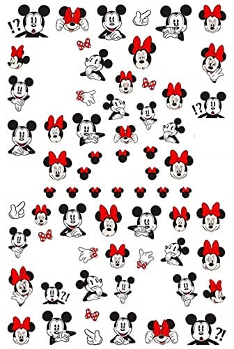 Black and White Mickey Mouse Mini Nail Stickers Decal for Disney Nail Art Glove Stars