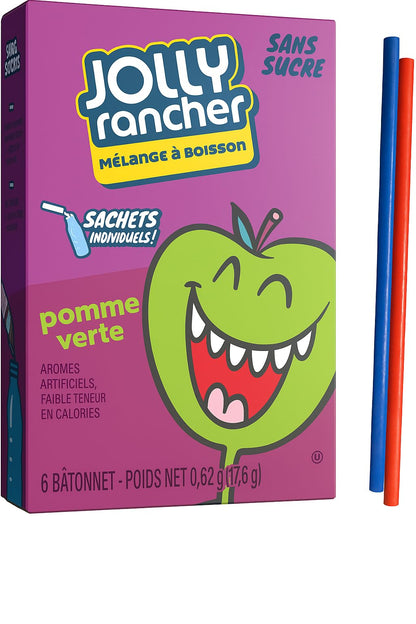 Jolly Rancher Drink Mix - 6 box of Green Apple - 36 Single Servings Sugar Free