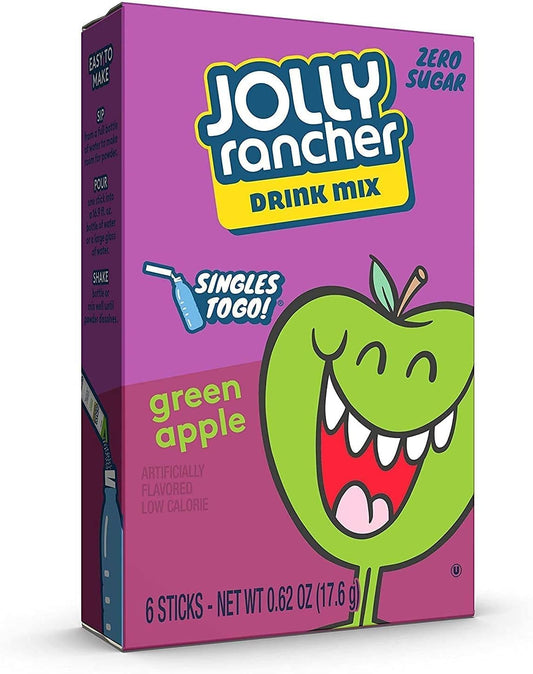 Jolly Rancher Green Apple Drink Mix - 2 box 12 Single Servings Sugar Free Keto