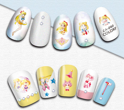 Moon Anime Baby Sailor, Jupiter, Nail Sticker Kawaii Manga Love, Heart, Bows, Planes