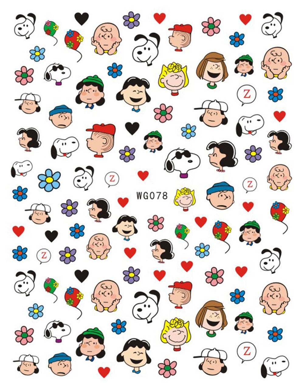Funtastic Nail Art Stickers - Super Cute Dog & Friends - Charlie - Hearts - Lucy - Flowers - Dog Cartoon Nail Stickers.