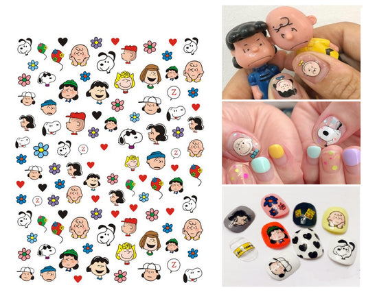Funtastic Nail Art Stickers - Super Cute Dog & Friends - Charlie - Hearts - Lucy - Flowers - Dog Cartoon Nail Stickers.