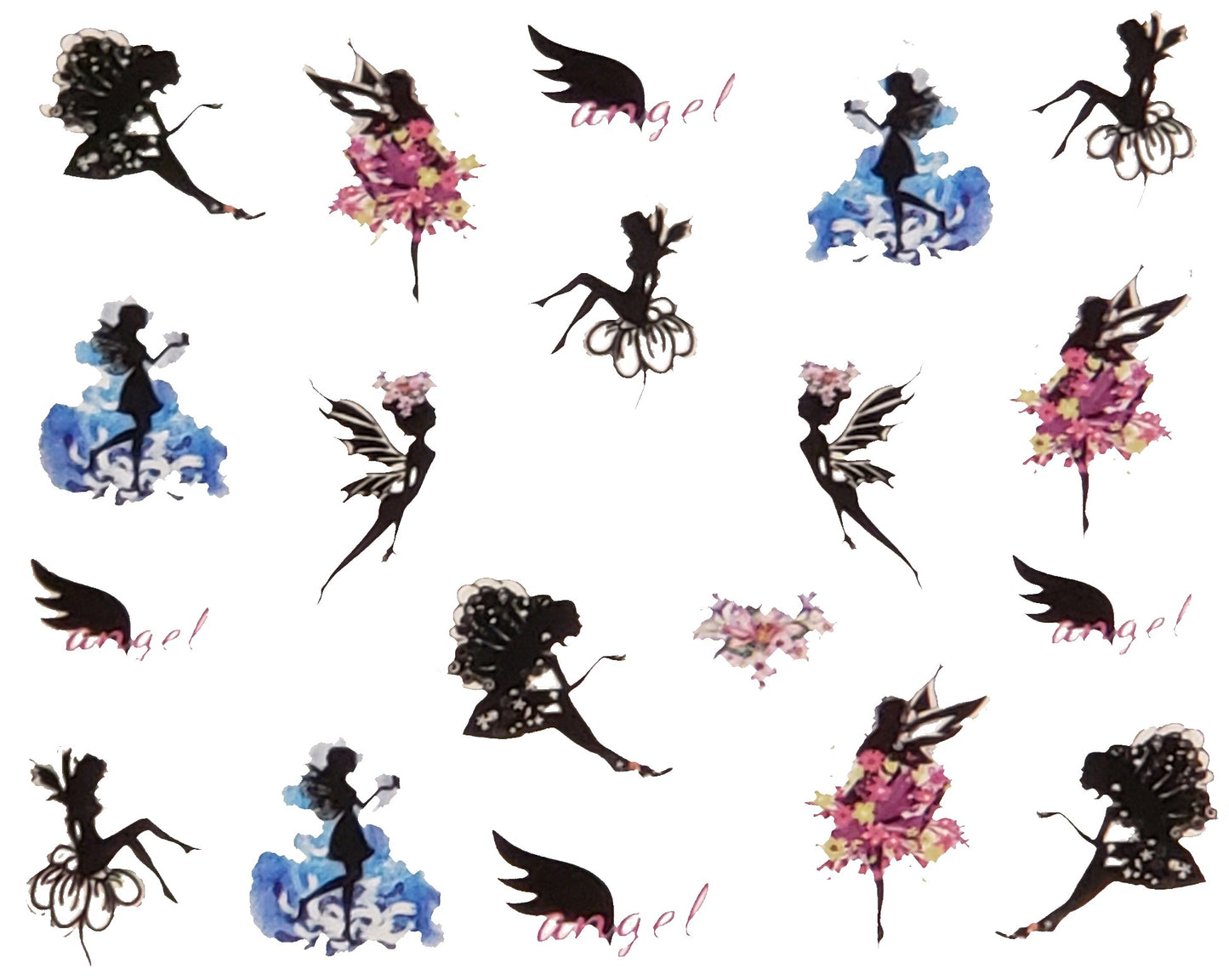 Fairy Angel Water Transfer Nail Decals – Fairy Wings Nail Stickers Fantasy Fairycore Nail Art Manicure Decoration DIY Nails - Crafting