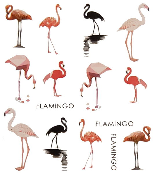 Flamingo Water Transfer Nail Decals Pink Flamingo Tropical Bird Nail Stickers Summer Beach Boho Nail Art Manicure DIY Craft Beach Bird