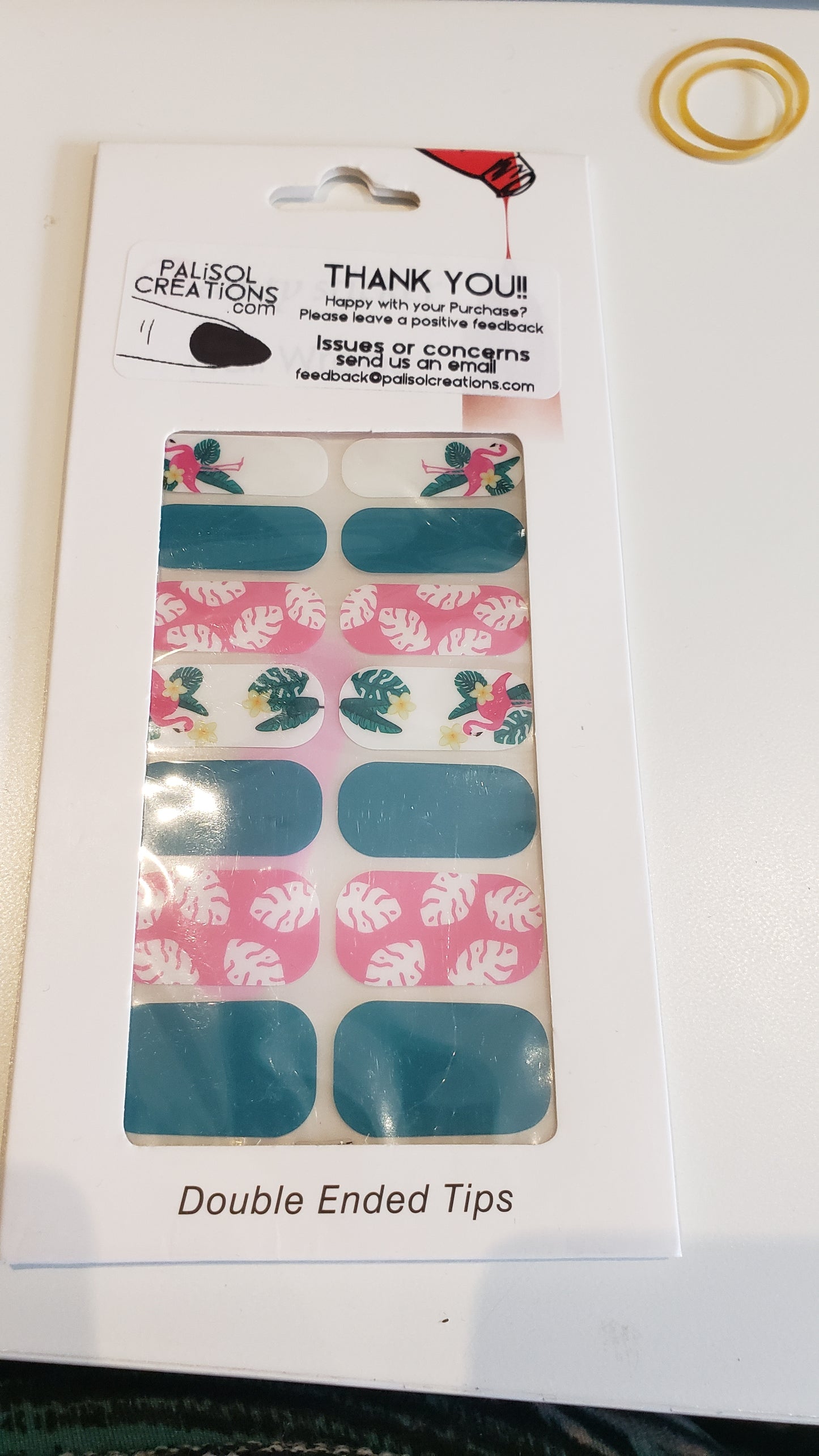 Tropical Flamingo Nail Wraps Summer Nail Strips Pink Palm Leaf Nail Stickers Beach Vacation Press On Style Nail Art Tips