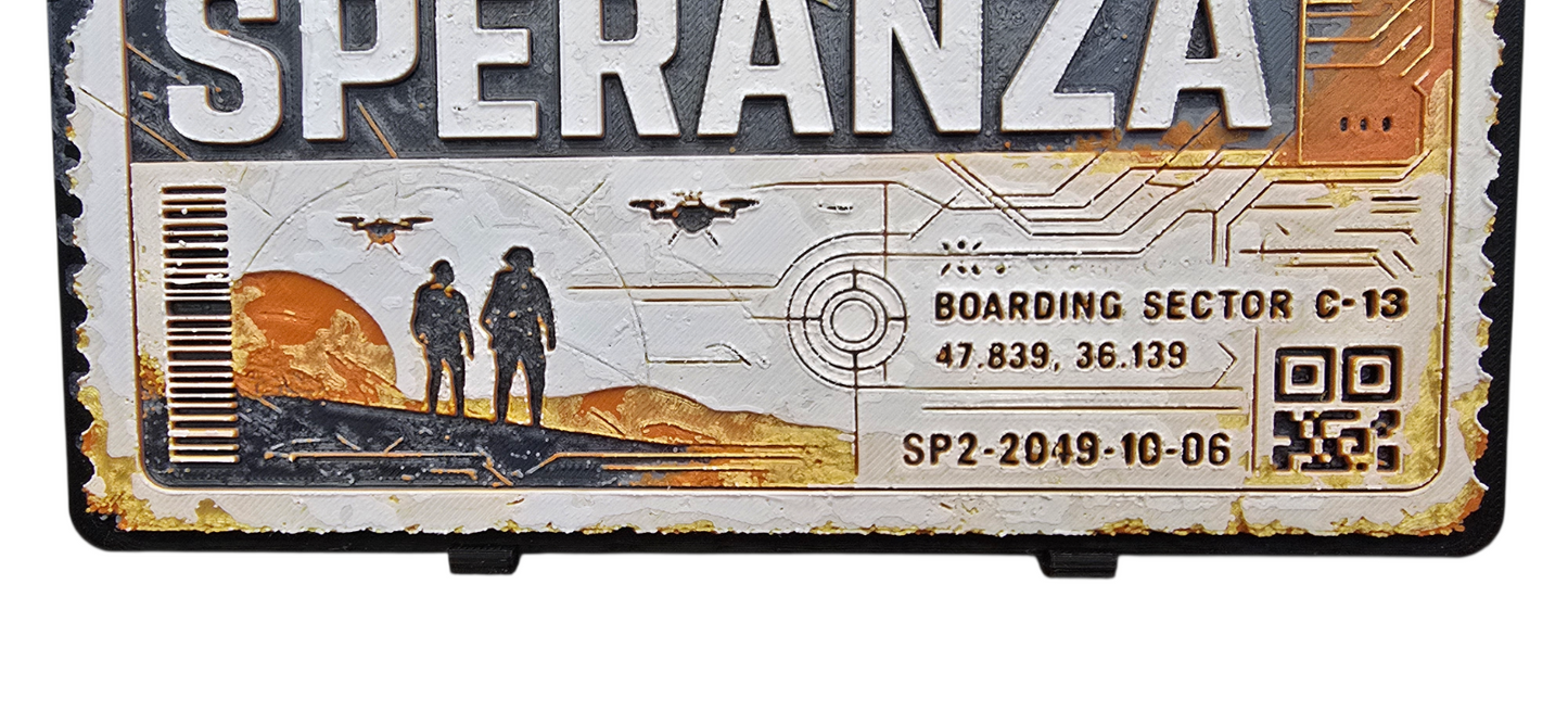 ARC Raiders 3D Printed Ticket Speranza Display – Gaming Desk Decor w/ Stand NEW