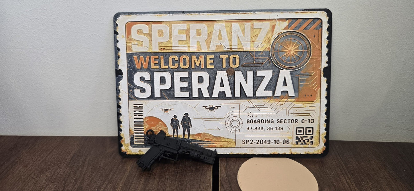 ARC Raiders 3D Printed Ticket Speranza Display – Gaming Desk Decor w/ Stand NEW