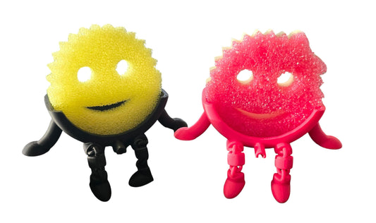 Hanging SpongeBob Holder with Drainage for Scrub Daddy® – Auto Draining Sponge Holder for Kitchen Sink & Bathroom CountertopSink Organizer