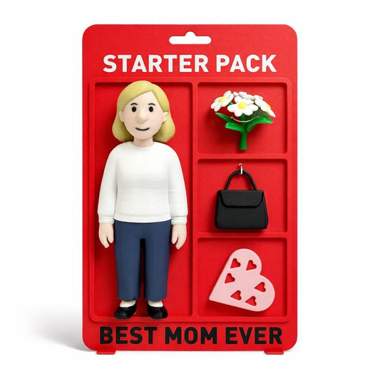 Best Mom Ever Starter Pack | Gifts for Mom, Mother's Day Gift, Funny Cartoon Character, 3D Printed Collectible Present