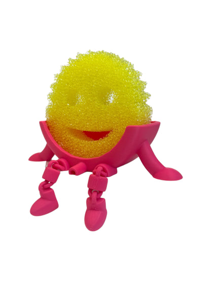 Hanging SpongeBob Holder with Drainage for Scrub Daddy® – Auto Draining Sponge Holder for Kitchen Sink & Bathroom CountertopSink Organizer