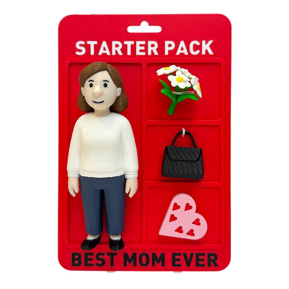 Best Mom Ever Starter Pack | Gifts for Mom, Mother's Day Gift, Funny Cartoon Character, 3D Printed Collectible Present