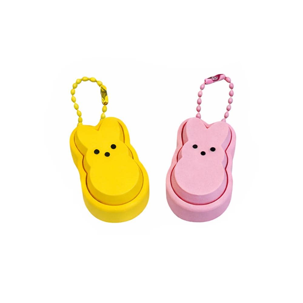 Marshmallow Bunny Clicker Keychain Fidget, Peeps, Easter Basket Stuffer, Goodie Bag Fillers, Classroom Gifts Prizes, Easter Egg Hunt Pastel