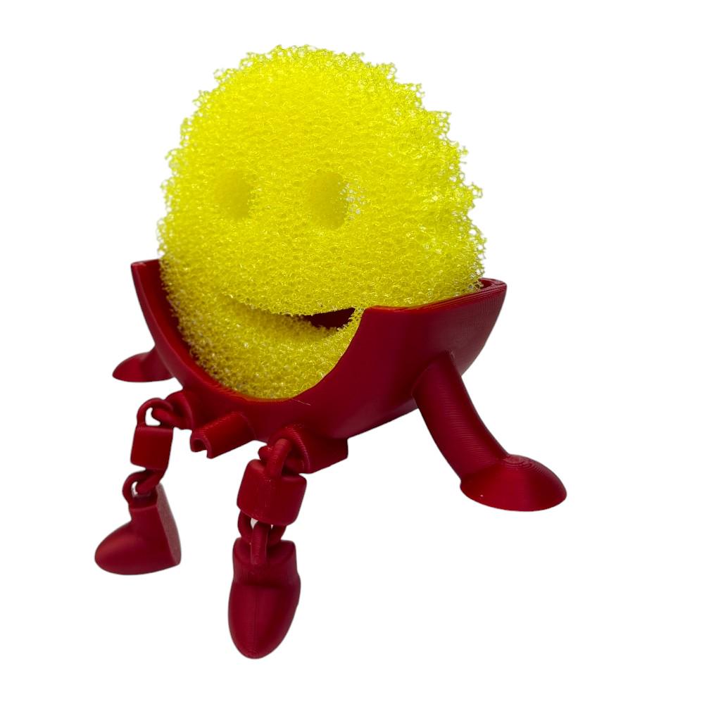 Hanging SpongeBob Holder with Drainage for Scrub Daddy® – Auto Draining Sponge Holder for Kitchen Sink & Bathroom CountertopSink Organizer