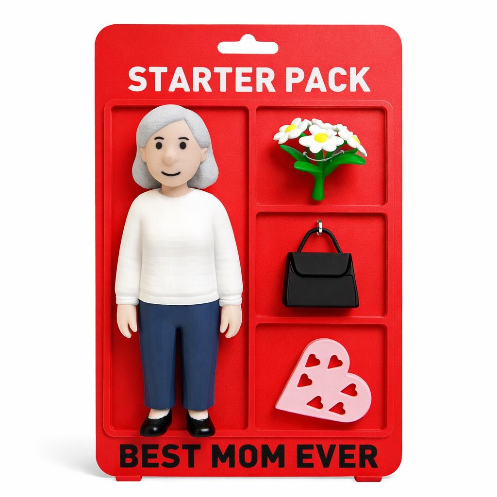 Best Mom Ever Starter Pack | Gifts for Mom, Mother's Day Gift, Funny Cartoon Character, 3D Printed Collectible Present