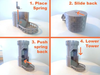 Auto Reload Castle Dice Tower for DND – 3D Printed Dice Roller Tower – Tabletop RPG Dice Tower – Dungeon Master Gift – Dungeons and Dragons