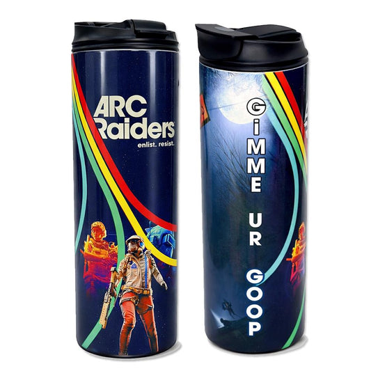 ARC Raiders Inspired 20oz Isothermic Tumbler with Double-Sip Lid, "Gimme Ur Goop" Edition, Unique & Collectible Gift for Gamers, Non-Slip