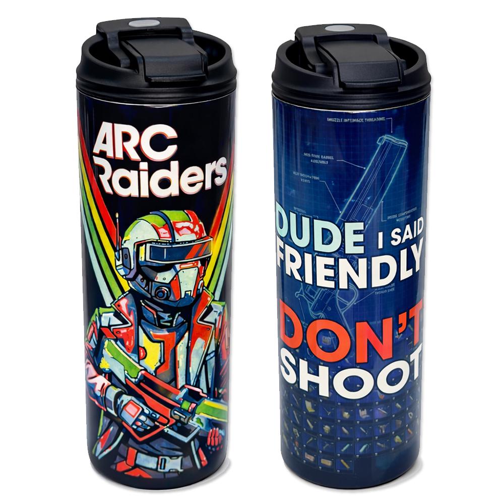 ARC Raiders Inspired 20oz Isothermic Tumbler with Double-Sip Lid, "Don't Shoot" Edition
