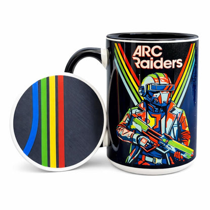 ARC Raiders Inspired 15oz Coffee Mug  ''Don't Shoot'' Edition – Features Anvil Blueprint – Matching Coaster – Collectible Gift for Gamers